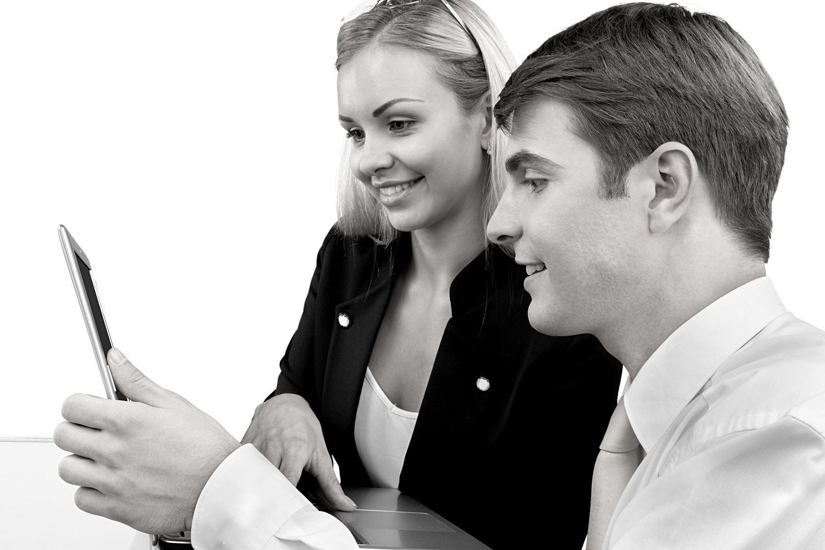 Business People Checking a Tablet